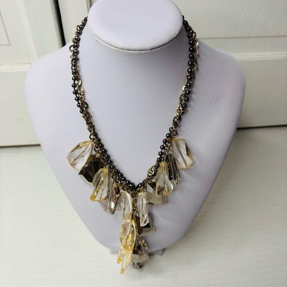 *NEW* ERICA LYONS Gold Gray Necklace