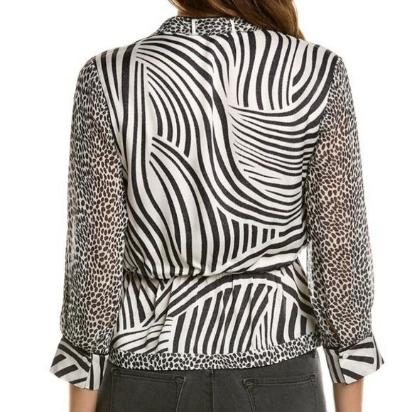 ALLSAINTS Milia Seebra Chalk White V-Neck Blouse Size XS *NEW*