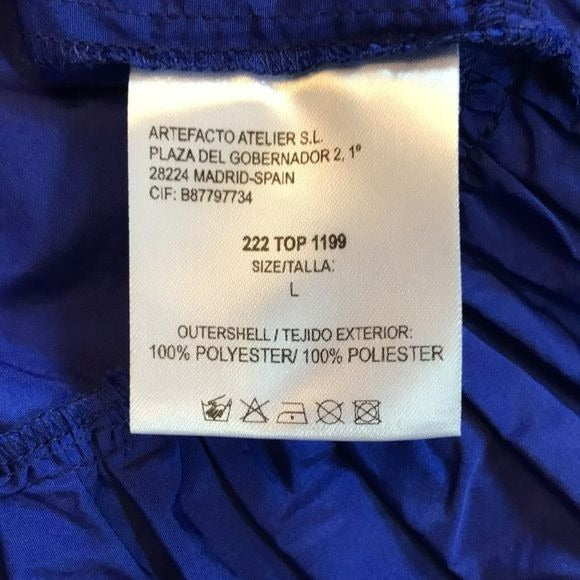 PSOPHIA Cobalt Taffeta Peplum Ruffle Hem Top Size L *NEW*