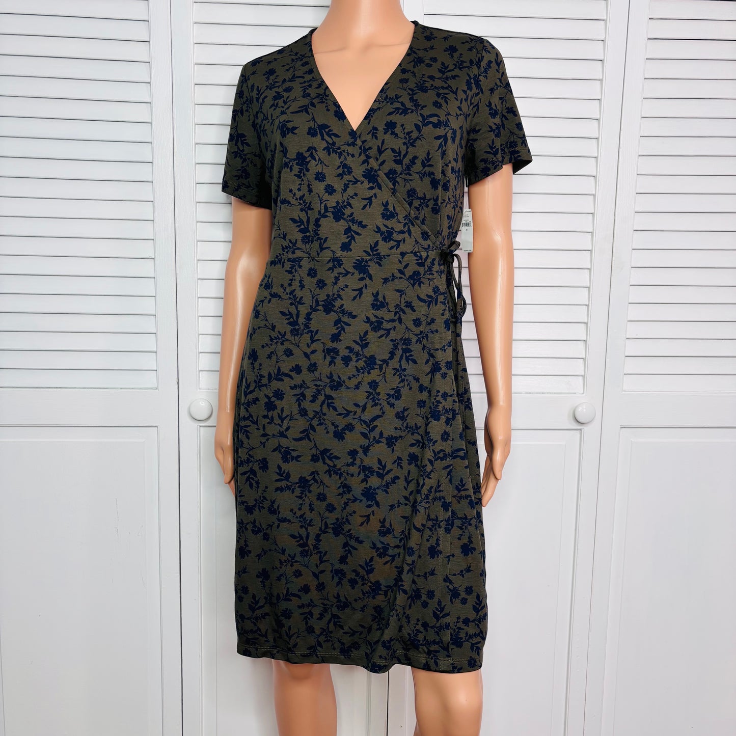 OLD NAVY Ponte-Knit Wrap-Front Sheath Dress Size Medium