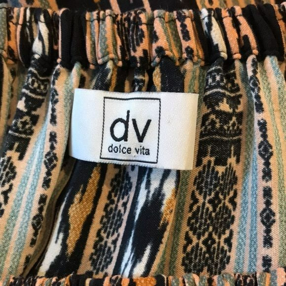 DV DOLCE VITA Lucero Peasant Aztec Print Off The Shoulder Dress Size M