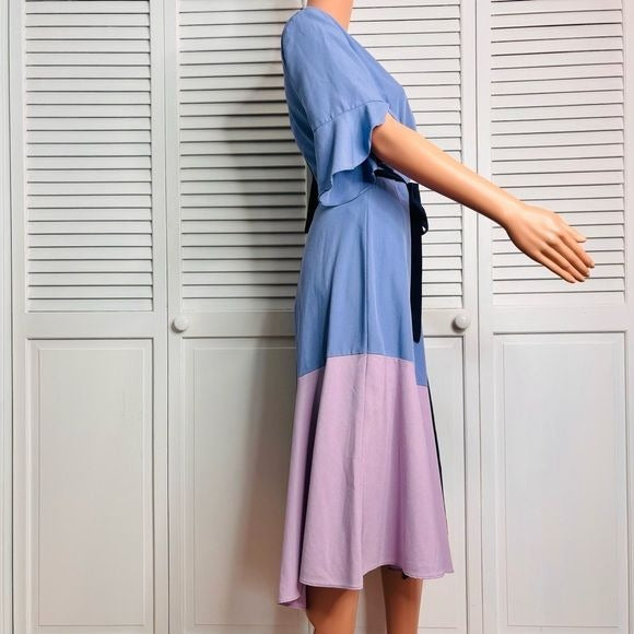 HUTCH Colorblock Wrap Dress Size Medium