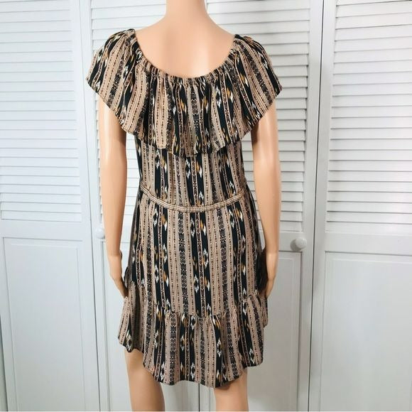 DV DOLCE VITA Lucero Peasant Aztec Print Off The Shoulder Dress Size M