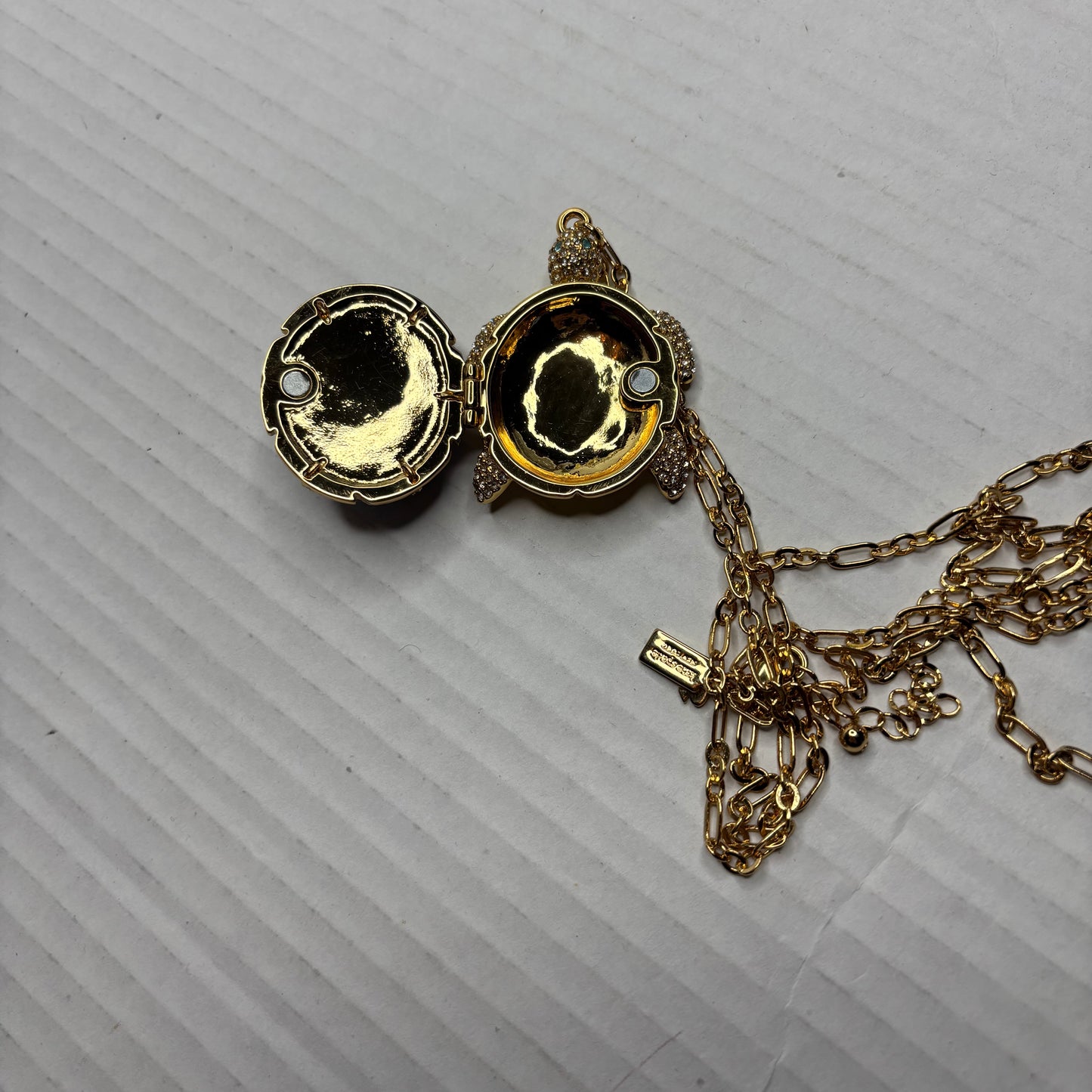 KATE SPADE "Paradise Found" Turtle Locket Necklace