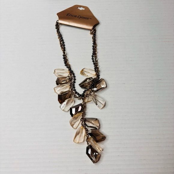 *NEW* ERICA LYONS Gold Gray Necklace