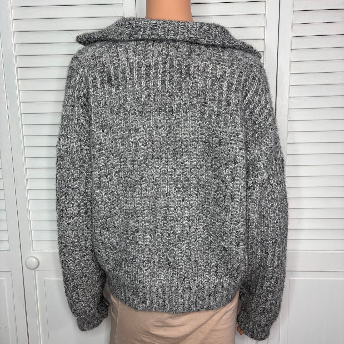 BA&SH Balti Zip-Up Alpaca Blend Pullover Sweater Size Medium