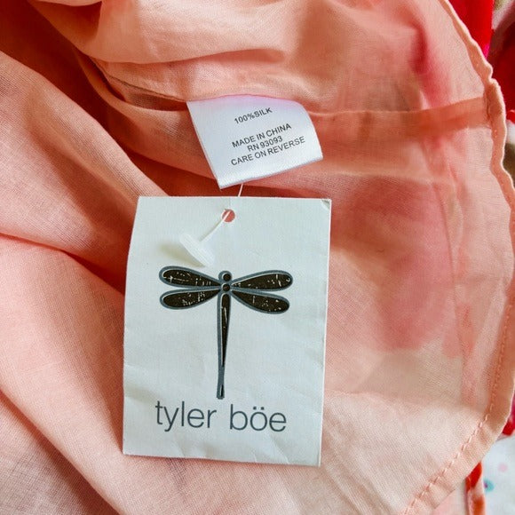 New TYLER BOE Silk Floral Print Dress with 3/4 Sleeves in Pink Size XS