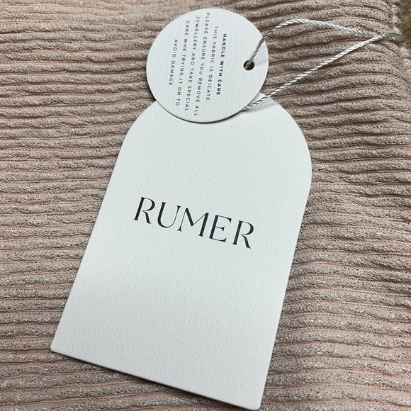 NEW RUMER Beige High Rise Striped Shorts Size Medium