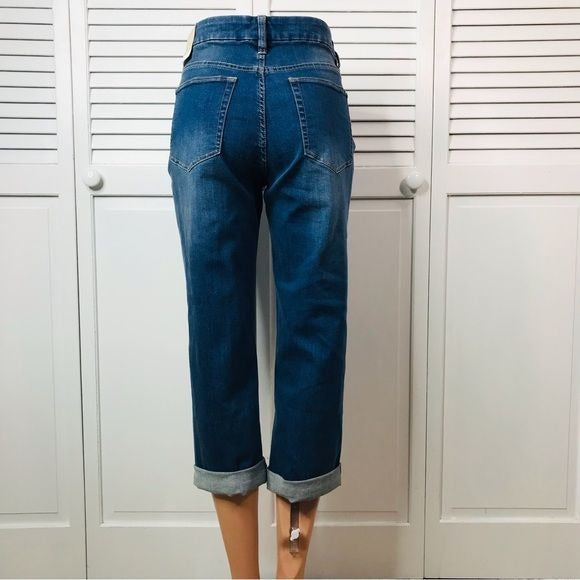 *NEW* COLDWATER CREEK Blue Midrise Cropped Straight Leg Jeans Size 8