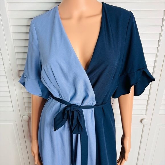 HUTCH Colorblock Wrap Dress Size Medium