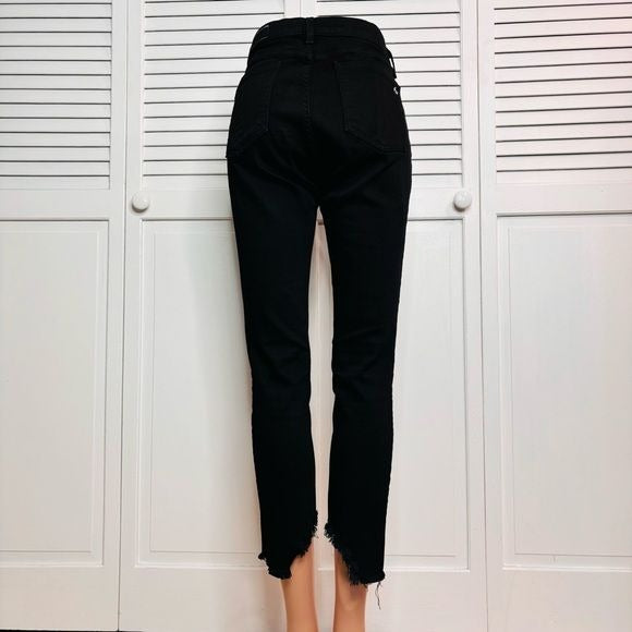 RAG & BONE Black Hampton Raw Hem Jeans