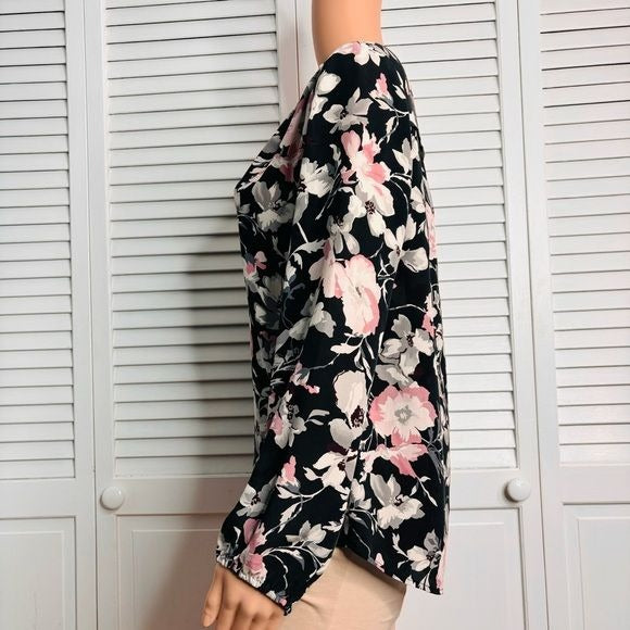JOIE Odelette Silk Floral Print V-Neck Blouse Size Small