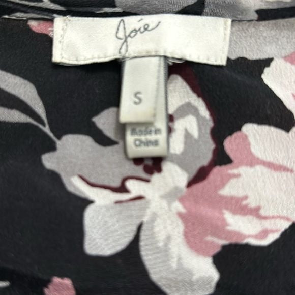JOIE Odelette Silk Floral Print V-Neck Blouse Size Small