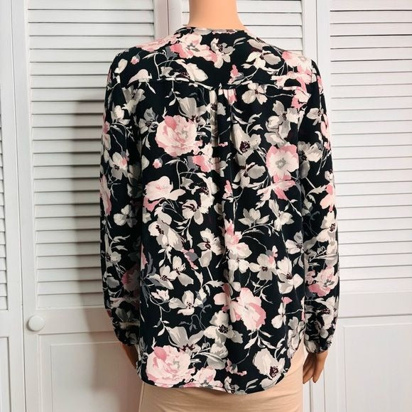 JOIE Odelette Silk Floral Print V-Neck Blouse Size Small