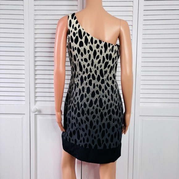 JAY GODFREY One Shoulder Animal Print Dress Size 8