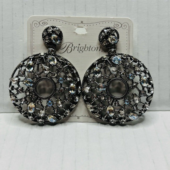 New BRIGHTON DESIGNS One Silver Love Statement Post Drop Earrings