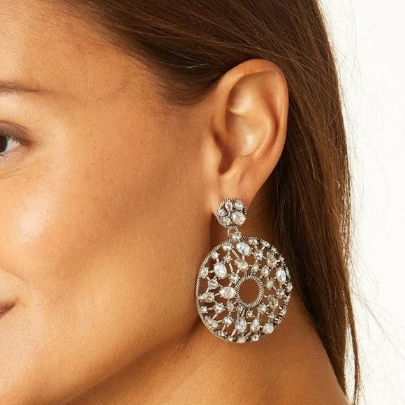 New BRIGHTON DESIGNS One Silver Love Statement Post Drop Earrings