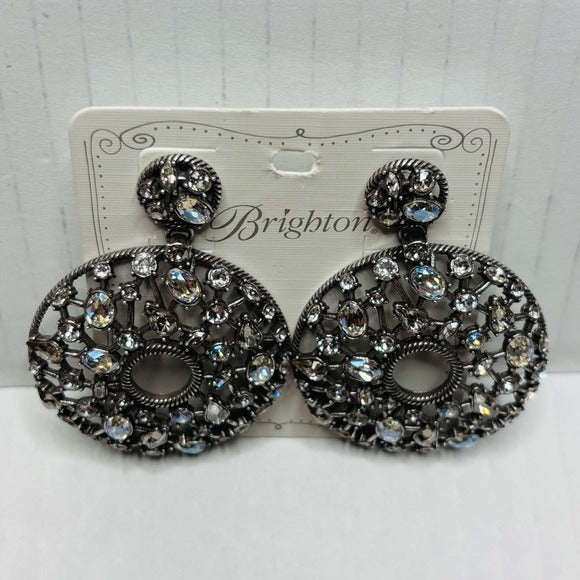 New BRIGHTON DESIGNS One Silver Love Statement Post Drop Earrings