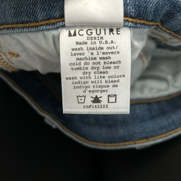 MCGUIRE Raw Hem Light Blue Jeans Size 28