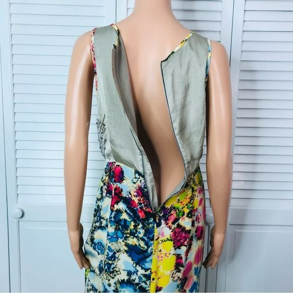 SACHIN + BABI For Ankasa Silk Printed Providence Dress Size 6 *NEW*