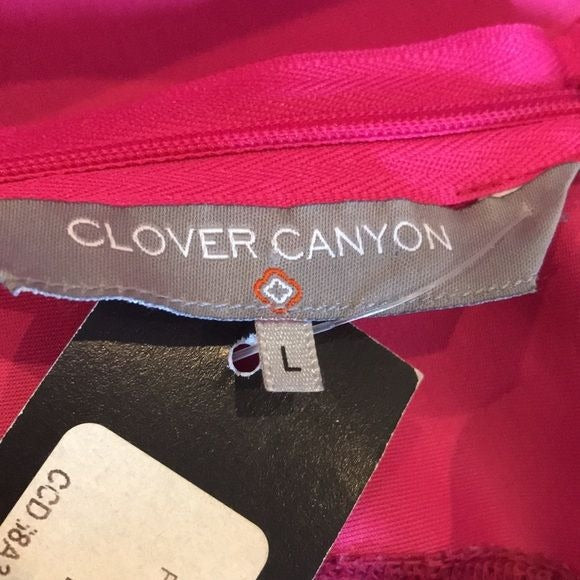 *NEW* CLOVER CANYON Fuschia Solid Sleeveless Crepe Dress Size L
