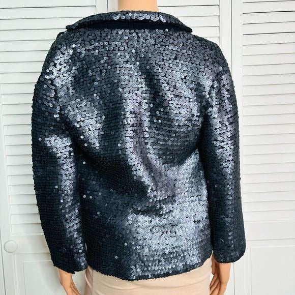 IISLI Blue Knit Sequin Dinner Jacket Size Small