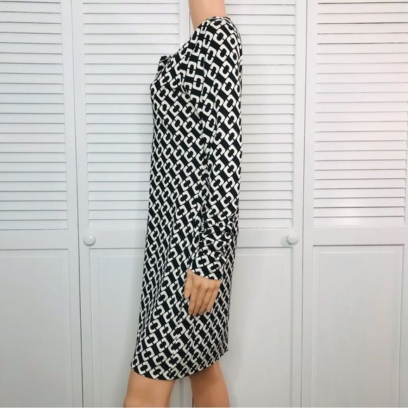 DIANE VON FURSTENBERG Chainlink Reina Silk Dress Size 10