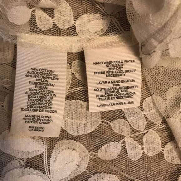 RACHEL RACHEL ROY Ivory V-Neck Button Down Sheer Blouse Size 10