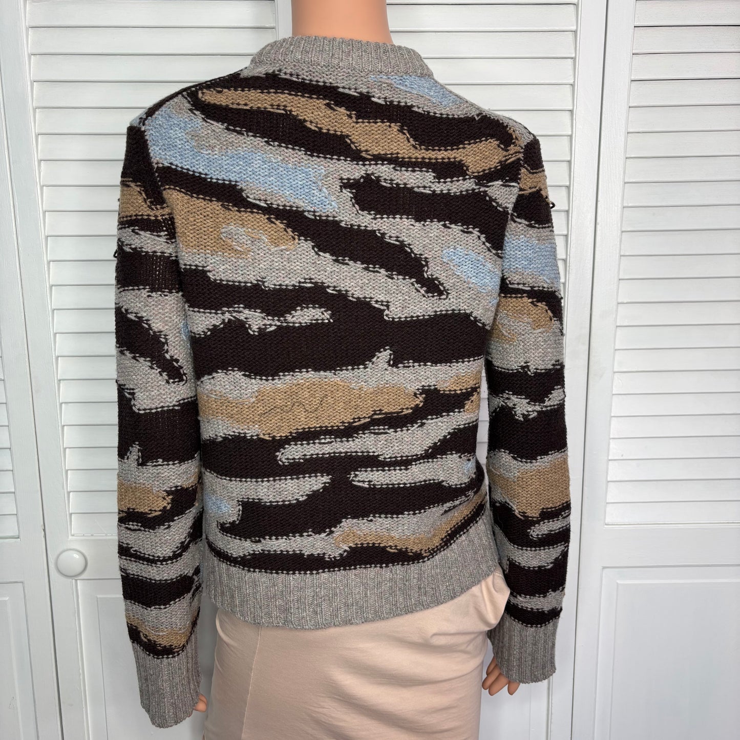 ZADIG & VOLTAIRE Malty Camouflage Merino Wool Sweater Size Small