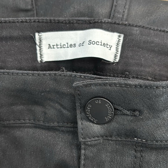 ARTICLES OF SOCIETY Black Coated Skinny Jeans Size 29