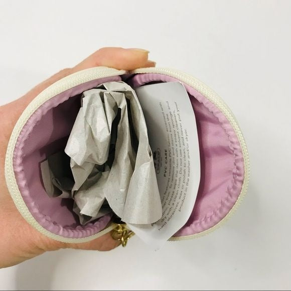 COACH White Circular Coin Purse *NEW*