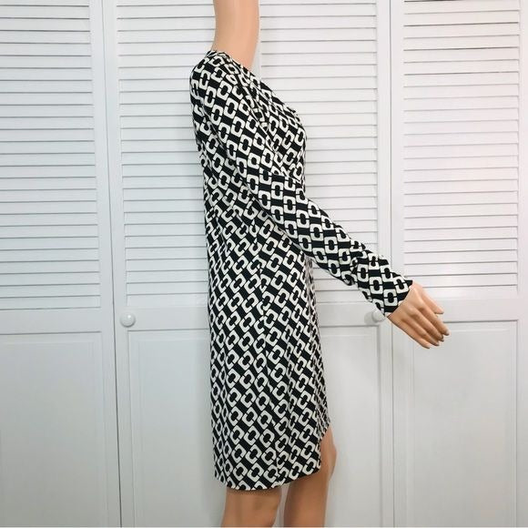 DIANE VON FURSTENBERG Chainlink Reina Silk Dress Size 10