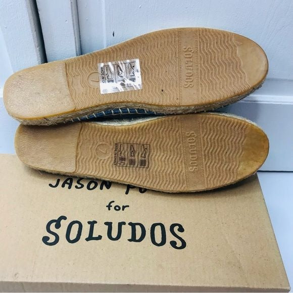 *NEW* SOLUDOS For Jason Polan Vintage Denim Donut Smoking Slipper Size 7
