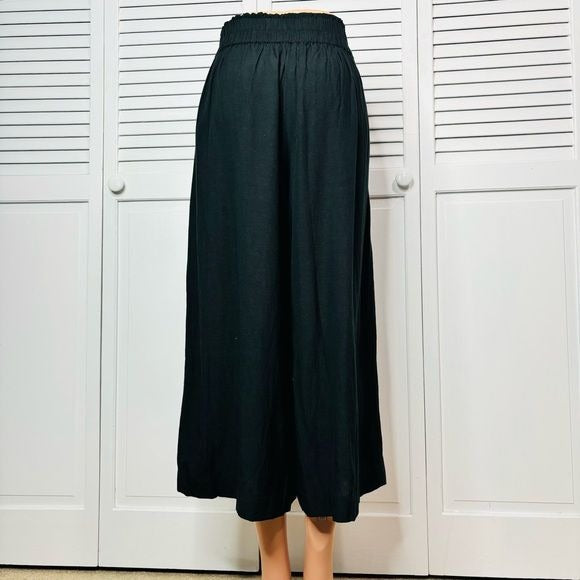 ORIENTIQUE Naturally Black Lightweight Cropped Lightweight Trousers Size Medium
