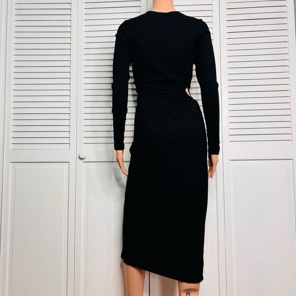 *NEW* MUCHE & MUCHETTE Miriam Black Open Hip Knit Maxi Dress