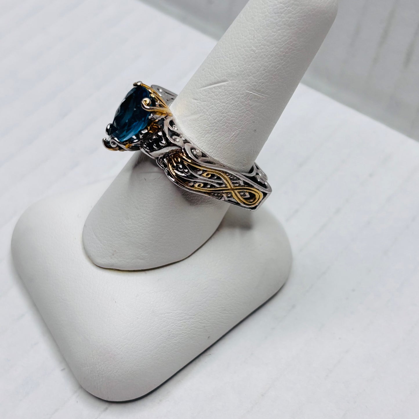 MICHAEL VALITUTTI Blue Topez Sterling Silver Ring Size 8