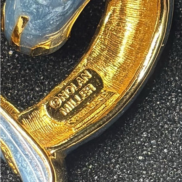 NOLAN MILLER Vintage Blue Enamel Heart Pendant
