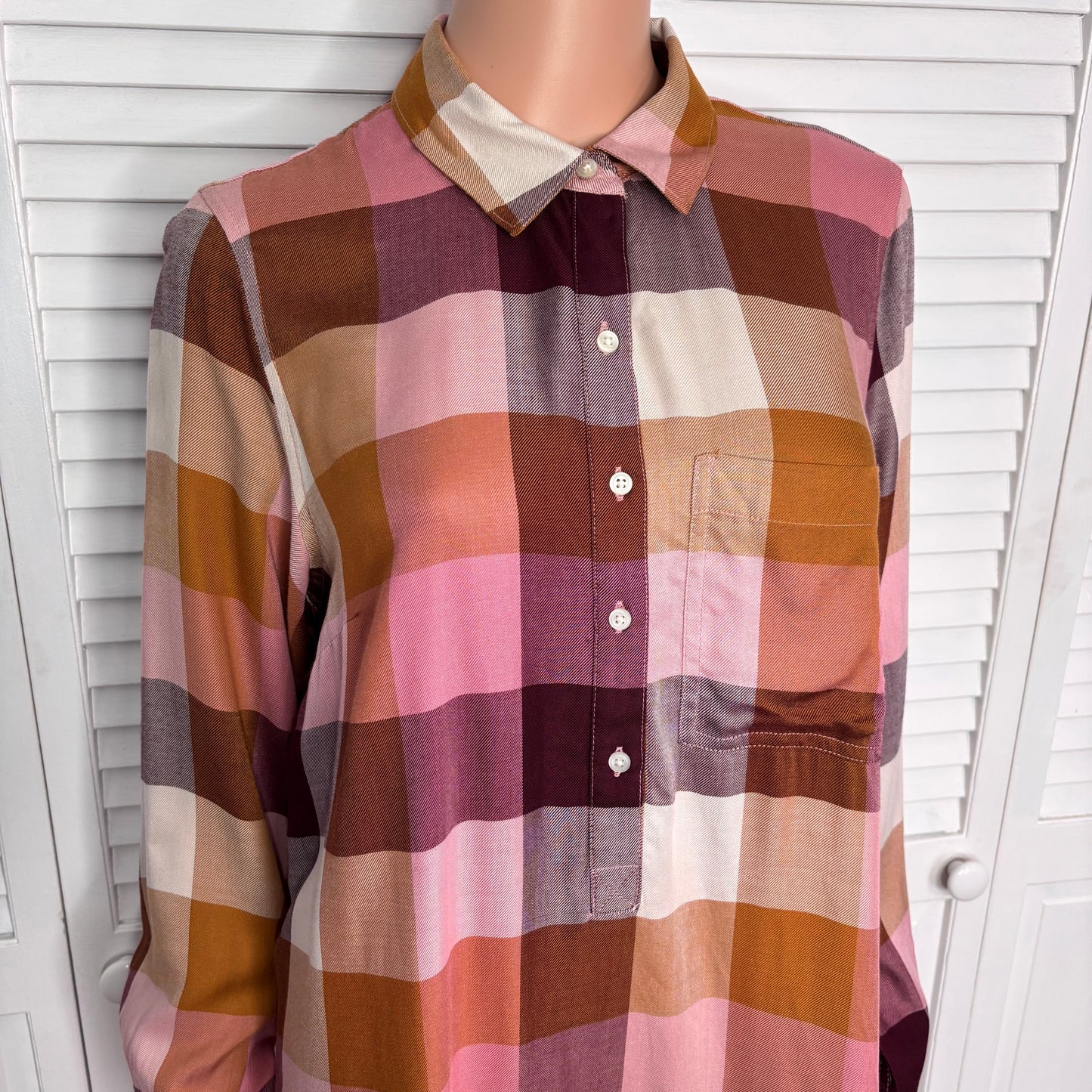 *New* OLD NAVY Plaid Popover Shirt Dress Size Medium