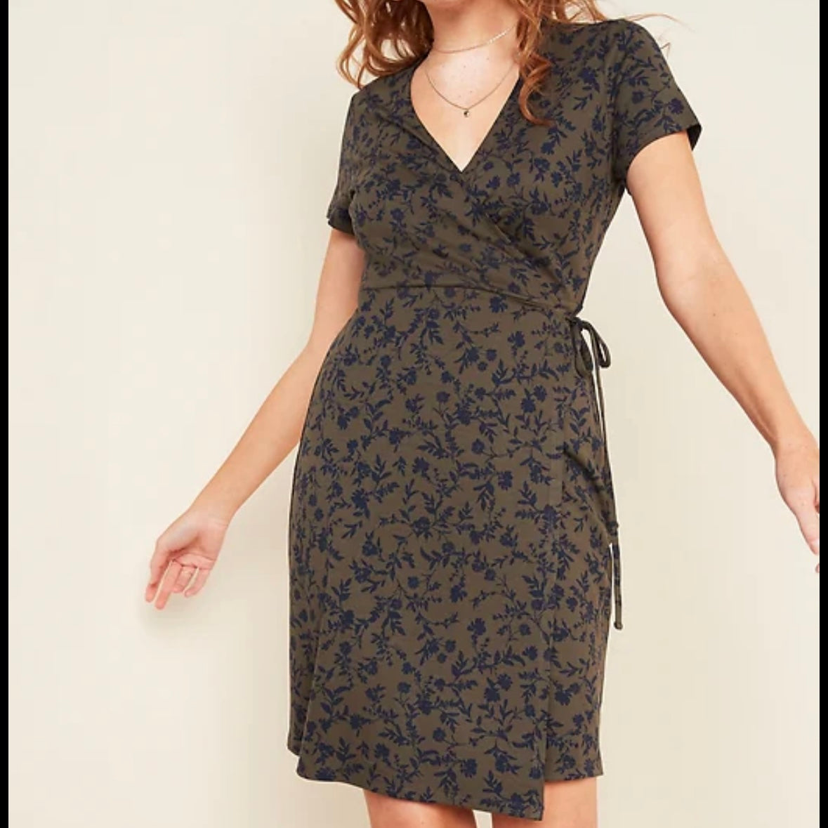 OLD NAVY Ponte-Knit Wrap-Front Sheath Dress Size Medium