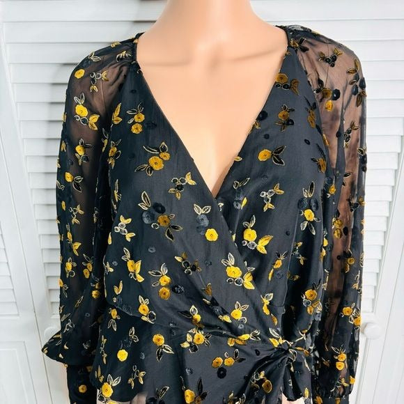 PARKER Delilah Wrap Blouse Size Large