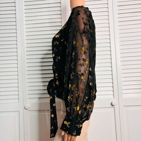 PARKER Delilah Wrap Blouse Size Large