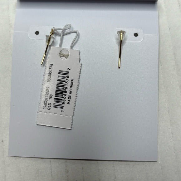 New KENDRA SCOTT Grayson Gold White Crystal Drop Earrings