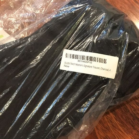 *NEW* ELLEN TRACY Charcoal Wide Leg Signature Trouser Size 4