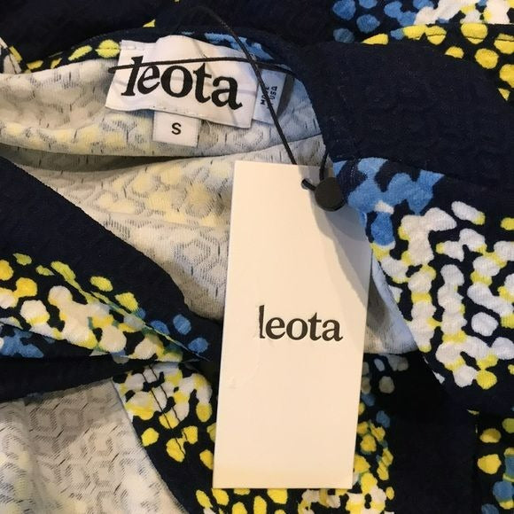 LEOTA Navy Blue Textured Stretch Shift Dress Size S *NEW*