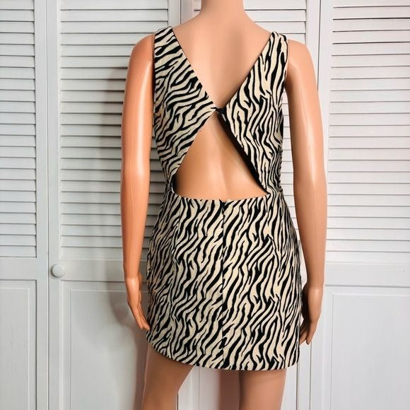 BEC + BRIDGE Cecile Zebra Print Sheath Mini Dress Size 8