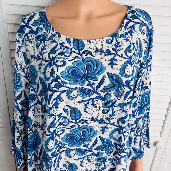 *New* KAREN KANE Catalina Ruffle Hem Top Size 1X
