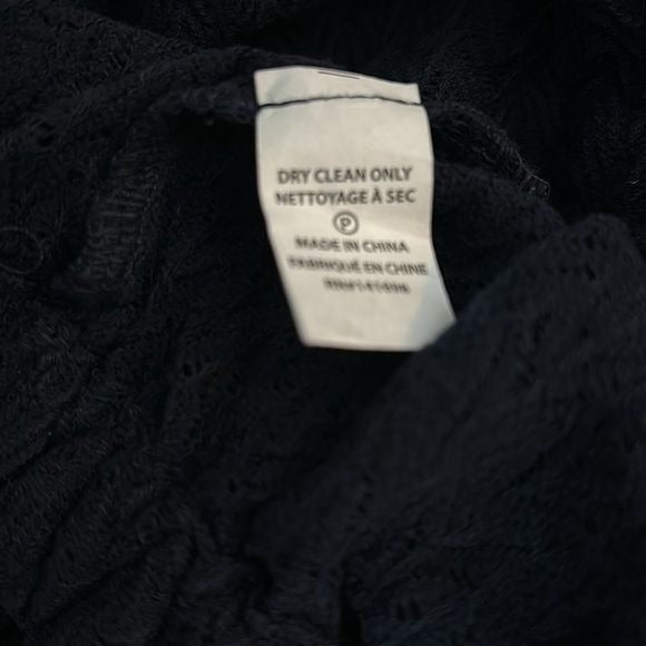 *NEW* RAMY BROOK Navy Blue Texture Noah Sleeveless Tank Top Shirt Size Large
