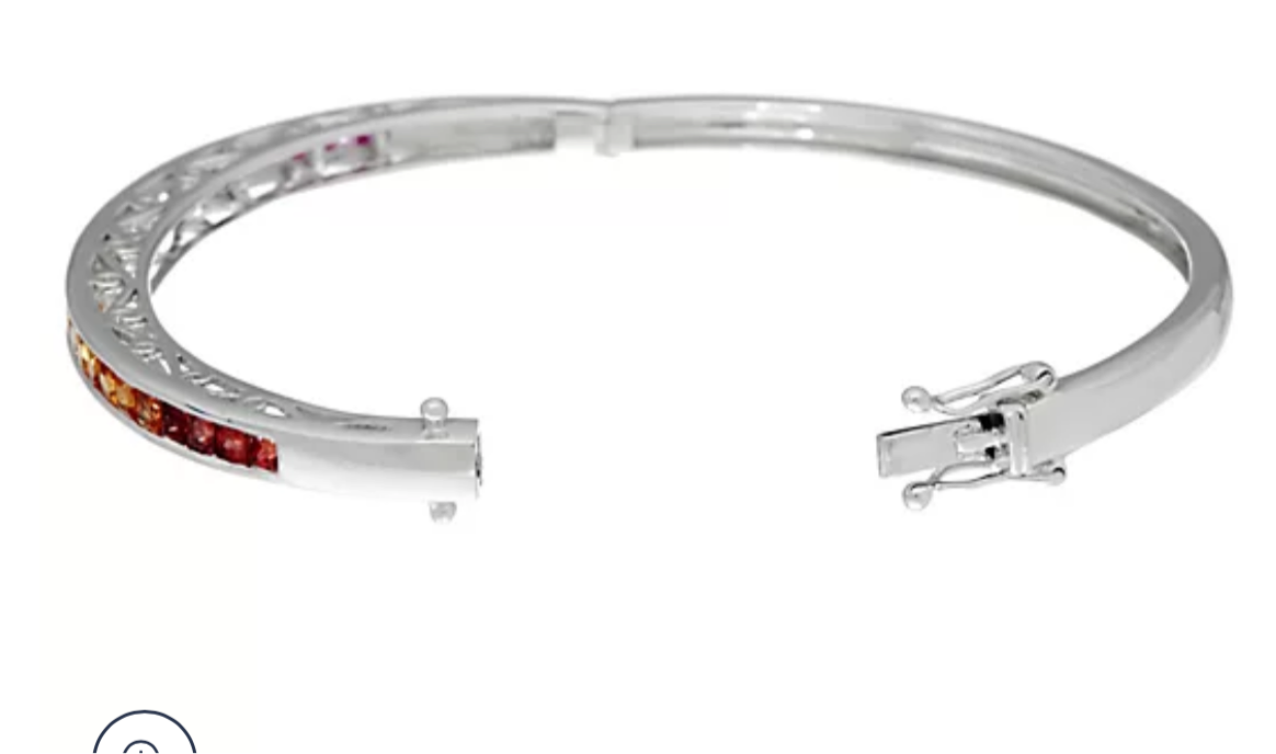 Princess Cut Colors of Sapphire Sterling Bangle 3.00 cttw