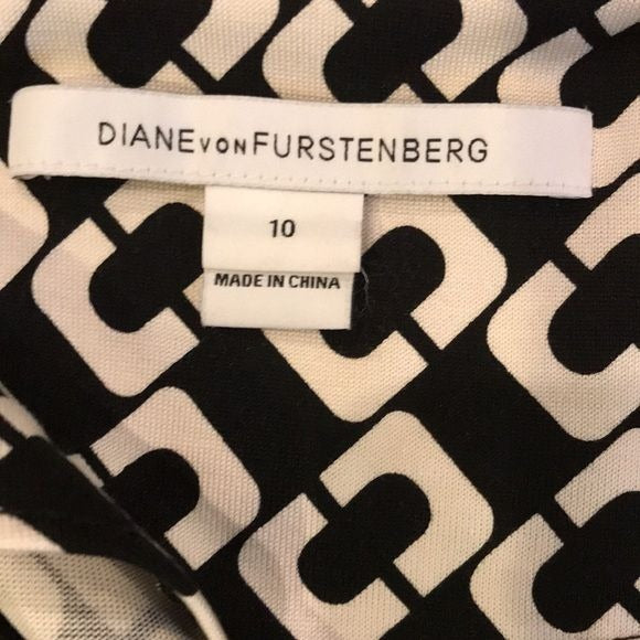 DIANE VON FURSTENBERG Chainlink Reina Silk Dress Size 10