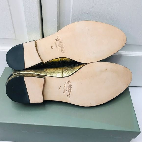 *New* EIGHT FIFTEEN Patti Gold Leather Loafers Size 7.5
